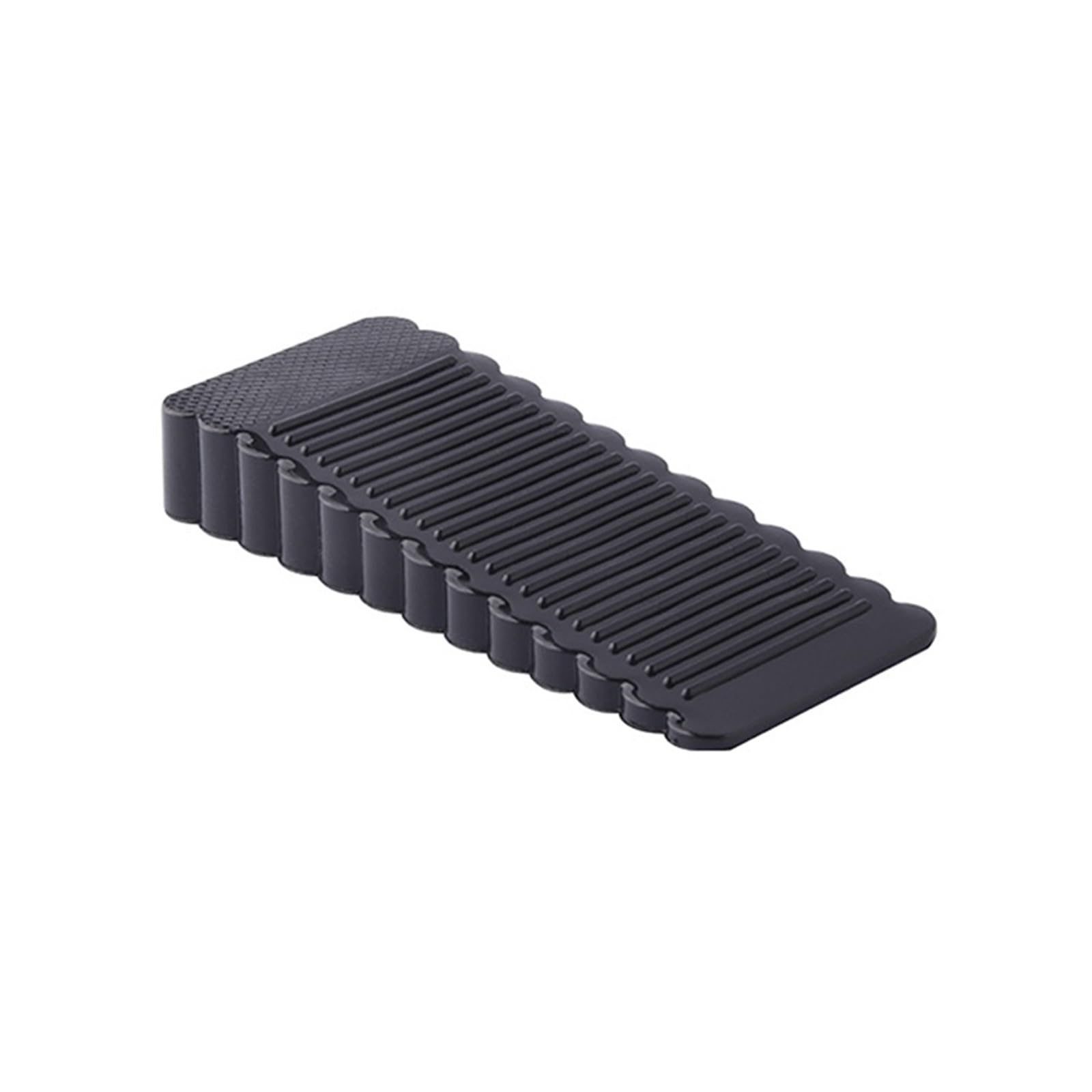 Xctdsvah Black Door Stop Silicone Reusable Shock Absorbent Block Wedge Doorstops Handle Home Office Anti-Collision(Black)