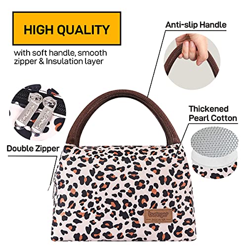 Buringer Reusable Insulated Lunch Bag Cooler Tote Box Meal Prep For Men & Women Work Picnic Or Travel (Leopard) #TOP1