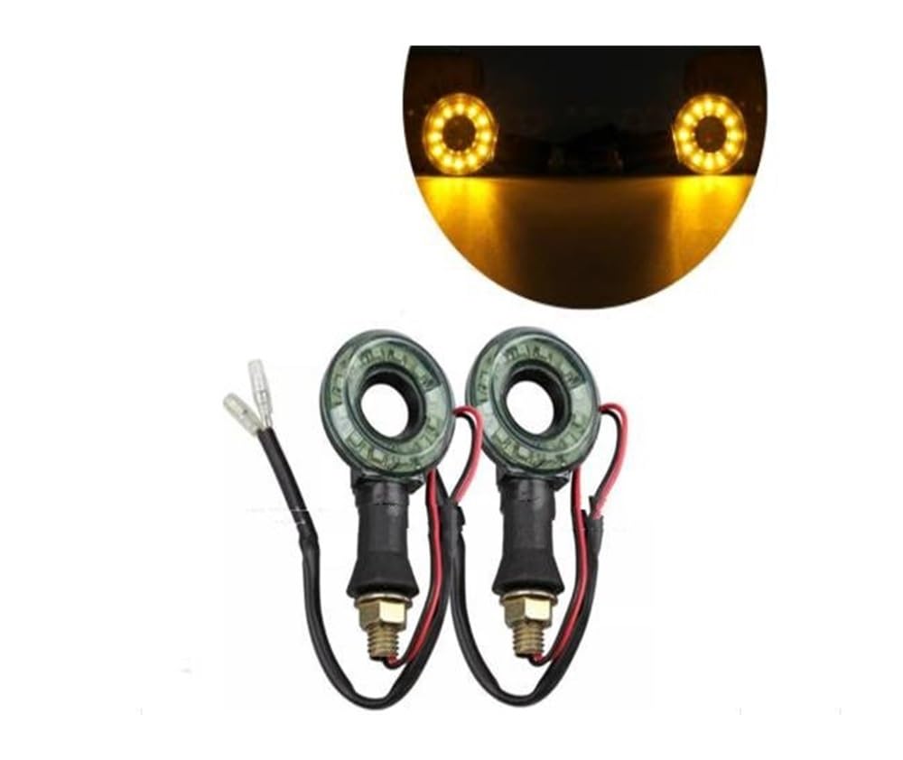 Indicateurs de Tournage de Moto 200 Paire Moto Moto Clignotant Lampe De Signalisation Direction Indicateur De Direction Forme Ronde 12V