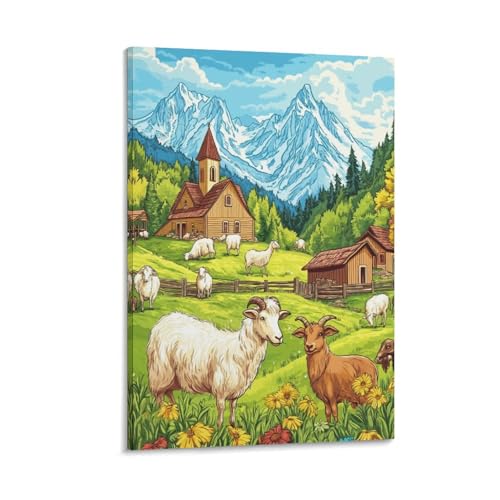 Toile chèvre impression haute définition grand format KDXVMLQPY pour chambre