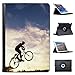 Price comparison product image Fancy A Snuggle Silhouette of Man in Mid Air on Mountain Bike For Apple iPad Mini & iPad Mini Retina Leather Folio Presenter Case Cover with Stand Capability