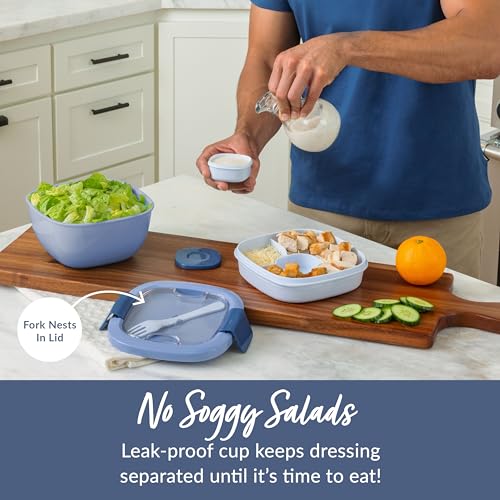 Image of Bentgo Salad Container, Lunch Bowl with 4-Compartment Toppings Tray, 54 oz