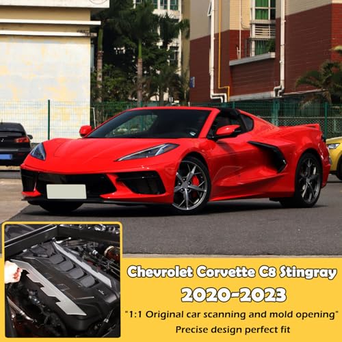 Image of CHEAYAR Engine Bay Panel Cover Compatible with Chevrolet Corvette C8 2020-2023, Engine Shroud Cover Panel Trims, C8 Accessories 2PCS (Engine Compartment Cover-Silver)