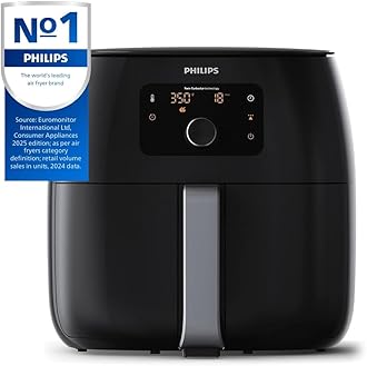 Philips Premium Airfryer XXL with Fat Removal Technology, 3lb/7qt, Black, HD9650/96