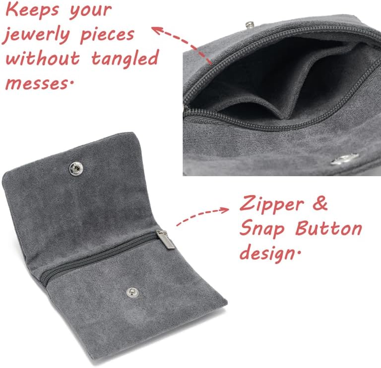 Miniatura 2 de WSXBAGY Bolsas pequeñas de terciopelo con cremallera para joyas, bolsas pequeñas para joyas, bolsas de regalo, bolsas pequeñas para joyas, bolsa de