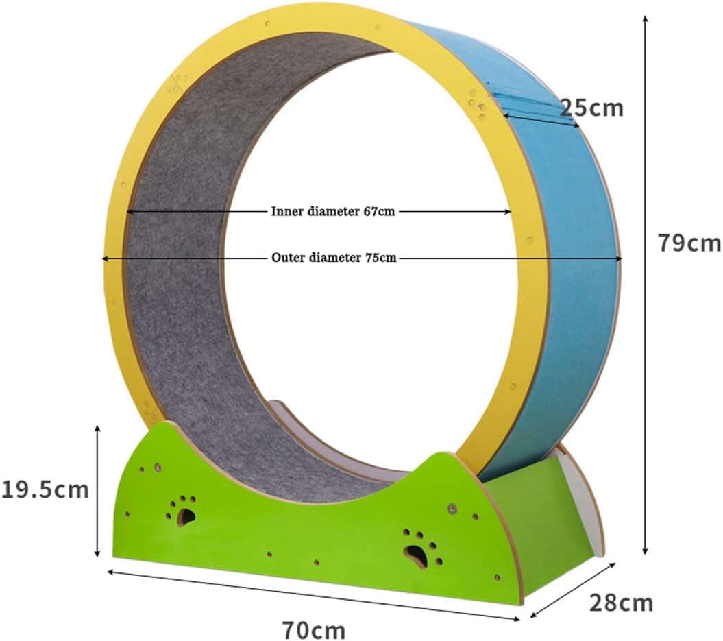 Cat Exercise Wheel for Indoor Cats, Inside Diameter 26.3" Cat Running Wheels, Easy Assembled Cat Wheel with Locking Mechanism, Ultra-Quiet Running for Cat‘s Healthy