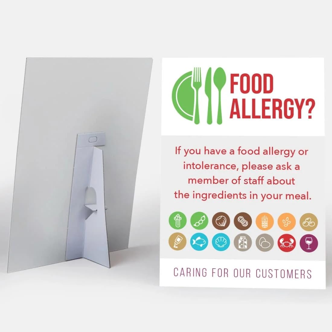 Staff & Server Allergy Replacement Cards (Pack 50)