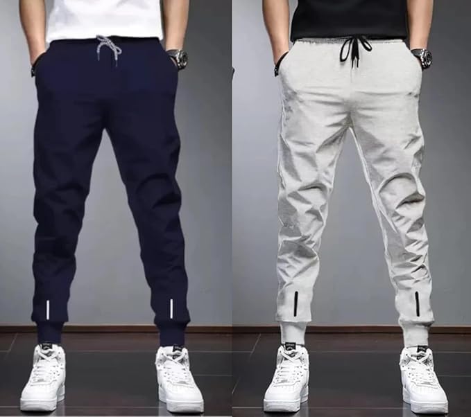 Image of Track Pants for Mens || Joggers for Mens || Men's Sports Regular Fit Polyester Track Pant with Two Side Zipper Pockets
