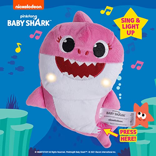 Image of Pinkfong Baby Shark Plush Sing and Light up Plush Toy 12 Inch Mommy Shark for The Kids of 1 Year and Above, White, (BS60008)