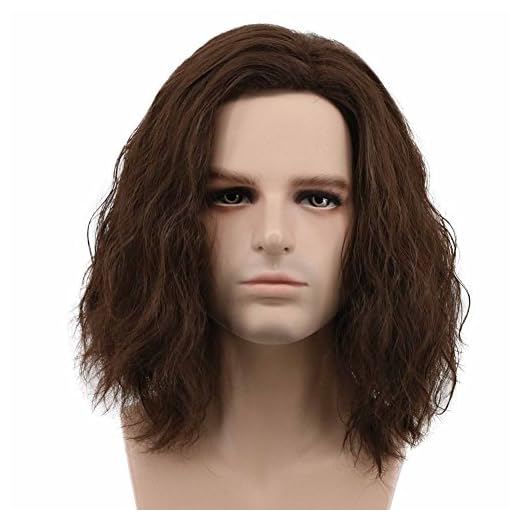 karlery Men Fluffy Short Curly Brown Wig Halloween Cosplay Wig Anime Costume Wig (1)