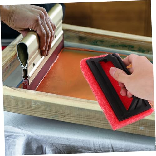 Gatuida 3 piezas Cepillo para Serigrafía con Mango Removedor de Tinta Resistente y Limpio para Aplicaciones Textiles y Manualidades Portátil y Duradero para Limpieza de Serigrafía