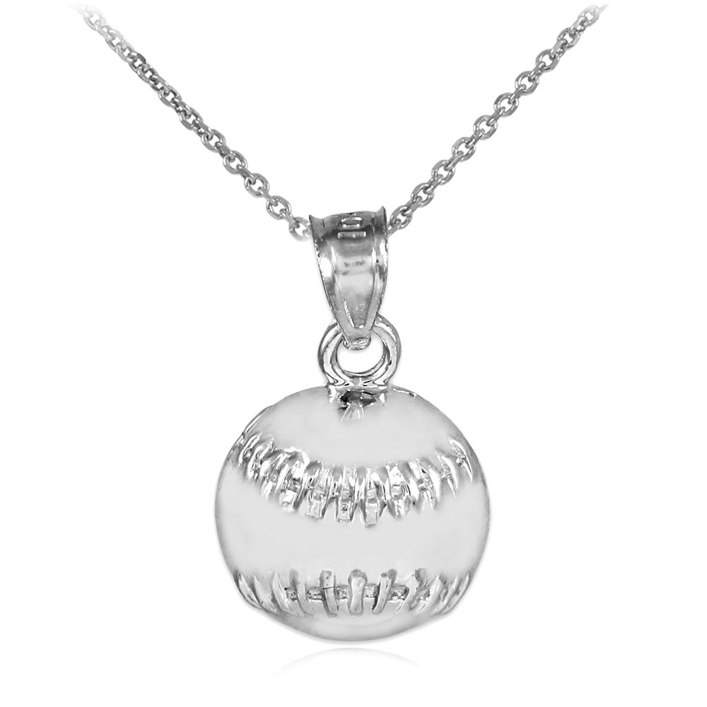 Claddagh Gold Baseball/Softball Sterling Silver Sports Charm Pendant Necklace