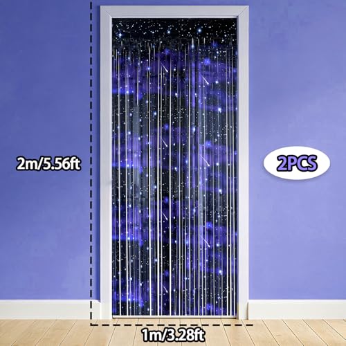 Cortinas de aluminio Galaxy azul 2 piezas 6.6 x 6.6 ft miniatura 5