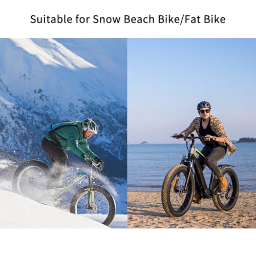 MLIKYRGK Fat Bike Crankset 170mm Snow Beach Bike Cranksets Hollow Integrated 104BCD 32T 34T 36T 38T 40T 42T Single Speed Round Chainring Crank Arm Set Aluminum Alloy Black(34T,100(176mm))