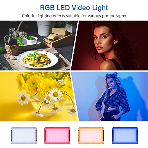 2 pacotes RGB LED luz para fotografia Luzes de vídeo RGB Sence Mode 2500-6500K com controle remoto t