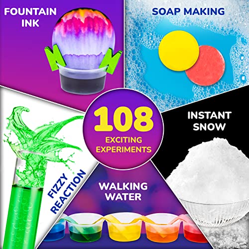 Smartivity Mega Science Kit 108 Mind-Blowing Chemistry Science Experiment Kit For Boys & Girls Age 6,8,10,12,14 Years Old Kids Safe & Non Toxic Chemistry Kit For Birthday Gifts Stem Educational Toys #TOP2
