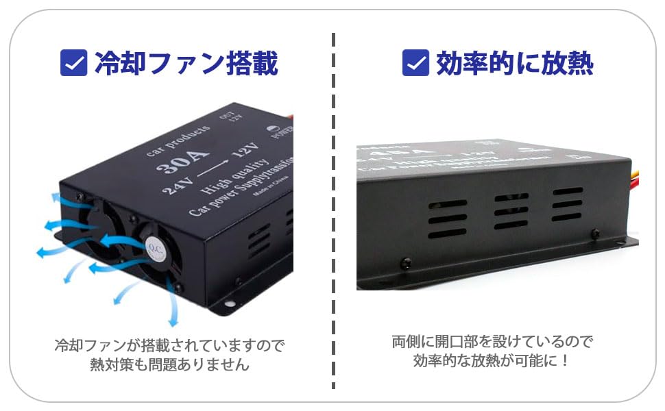 Amazon.co.jp: DCDC コンバーター 電圧 変換器 24V→12V 変圧器