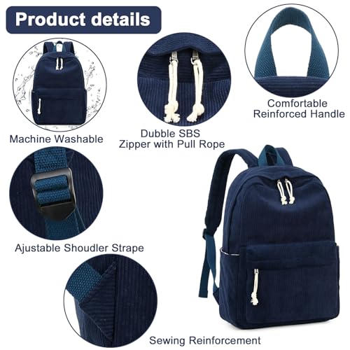 Image of BTOOP School Backpack for Teens Large Corduroy Bookbag Lightweight 15.6 inch Laptop Bag for Girls Women Casual High School College