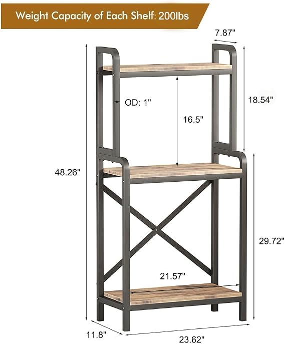 KaKaBB 5-10 Gallon Fish Tank Stand, Upgrade Heavy Duty Aquarium Stand with 3-tier Storage Shelf Fits Turtle Tank, Reptile Tank