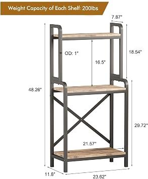 KaKaBB 5-10 Gallon Fish Tank Stand, Upgrade Heavy Duty Aquarium Stand with 3-tier Storage Shelf Fits Turtle Tank, Reptile Tank