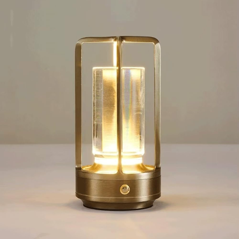 Lampada da scrivania creativa con ricarica USB, lampada da tavolo con oscuramento tattile portatile per villa caffè (scuro)