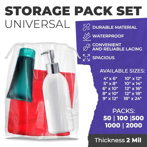 Disposable Drawstring Bags PE 2 Mil with Double Cotton Drawstrings2