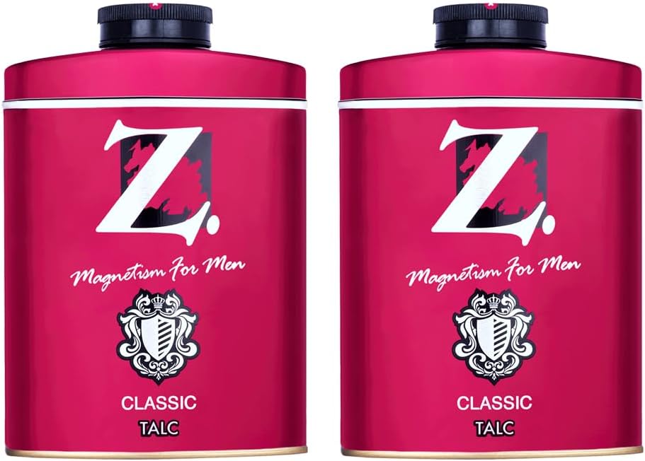 Z Magnetism Classic Deodorizing Talcum Powder for Men | Signature Woody & Musky Fragrance | Fights Body Odor & Ensures Long Lasting Freshness | Suitable for All Skin Types - 200g