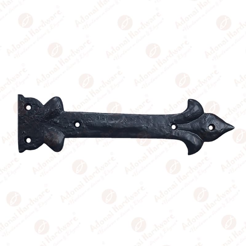 Image of Adonai Hardware Adonijah Antique Cast Iron Strap False or Faux or Dummy Hinges Front (8.50 inch X 12 Pack, Matte Black) for Barn Doors, Gates, Cabinets, Wooden Box, Furniture, Chest, Trunks and Sheds