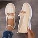 Ladies Fashion Breathable Mesh Metal Chain Decoration Thick Sole Casual Sports Shoes Pool Exercise Shoes Women (Beige, 6.5)