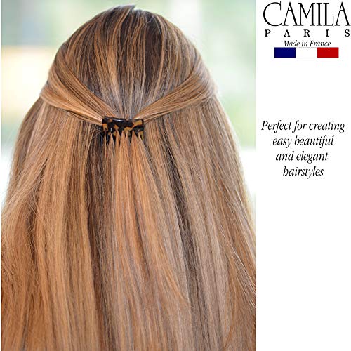 Camila Paris Cp2008/2 French Hair Side Comb Handmade Small Tokyo French Twist Hair Combs Decorative, Strong Hold Hair Clips For Women Bun Chignon Up-Do Styling Girls Hair Accessories, Made In France #TOP4