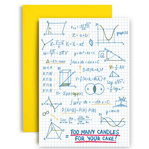 Huxters Funny Birthday Cards for Men and Women – A5 Birthday Card with Math Formulas – Funny Greeting card for Him – Includes Recyclable Envelope – Ideal for Best Friend - Colleague - Dad