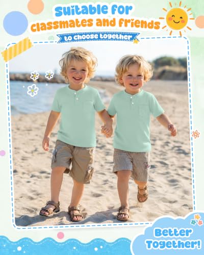 Image of Toddler Boys Cotton Henley T Shirts