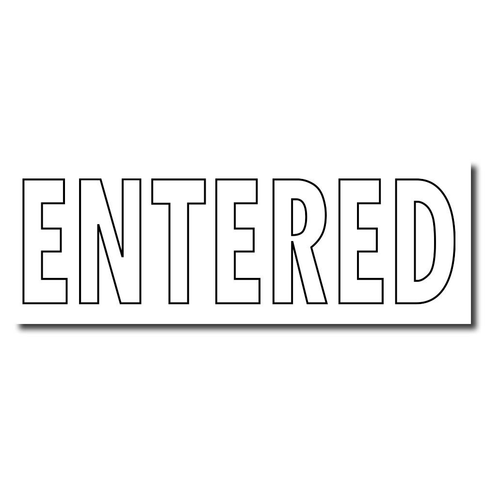 Accounting Stamp - Large, Red Ink, Self-Inking 'Entered' Stamp with Clear Outline Text, Ideal for Efficient Document Marking by Accounting Clerks, 7/8 x 2-1/4 Size for Optimal Visibility