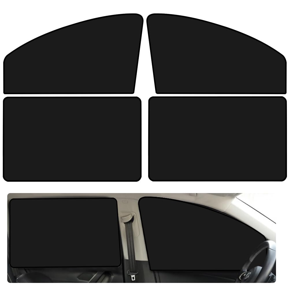 TANCUDER 4 PCS Parasol Coche Lateral Cortinas Coche Lateral Ventana Parasoles para Ventana de Coche con Protección UV Parasoles Magnético para Ventana Protección de Privacidad para Niños (Negro)