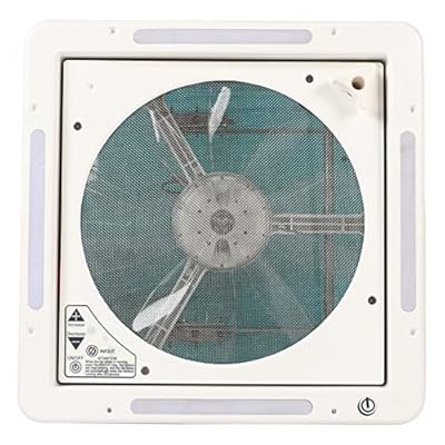 Brilluxa Remote Control RV Roof Vent Fan, 12V RV Roof Vent Fan 4 LED Light Air Intake Outlet Dual Mode for Camper Yacht Trailer