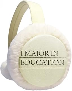 Quote I Major In Education Winter Ear Warmer Cable Knit Furry Fleece Earmuff Outdoor