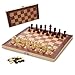 Produktbild Lospitch Schachspiel 3-in-1 Schach aus Holz Einklappbar Schachbrett Backgammon groß für Kinder und Erwachsene 29x29 cm mit Aufbewahrungsbox