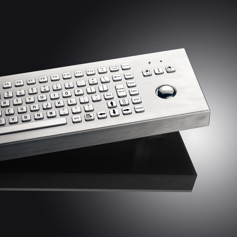 Tastiera da tavolo antideflagrante in acciaio inossidabile, mouse trackball, tastiera di livello industriale(USB)