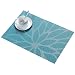 Produktbild moonlux Platzset Abwischbar 30x45cm 6 Stück, Platzdeckchen Tischset Abwaschbar rutschfest PVC Abgrifffeste Hitzebeständig Tischmatten(Blau)