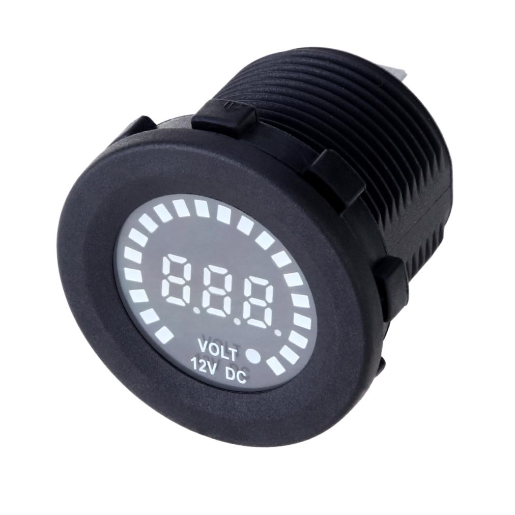 Mini Digital Voltmeter LED Display Dc Voltage Gauge for Car Motorcycle with Anti-Reverse Short-Circuit Protection Easy Install