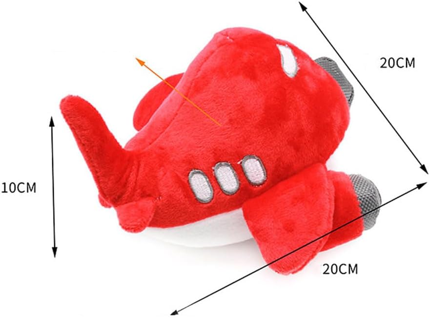 FRCOLOR Dog Chew Toy Plane Shape 3-Pack Puppy Teething Chew Toys with Squeaky Sound Interactive Pet Playing Toy for Dogs and Cats