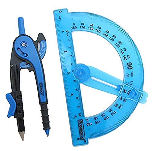 Promarx Geometry Set (Protractor And Compass) Assorted Colors #TOP7