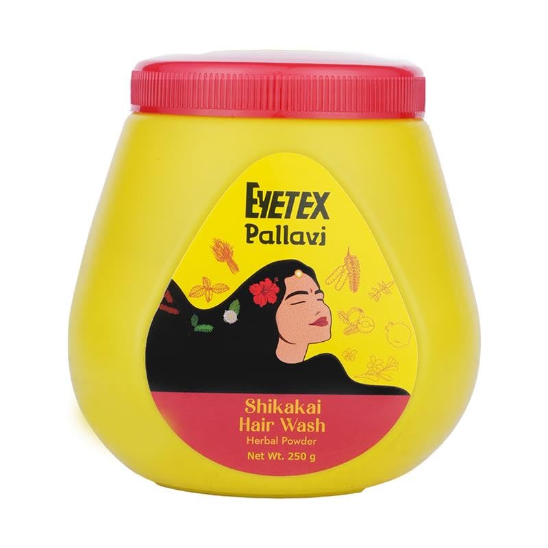 Eyetex Pallavi Herbal Hair Wash Powder | 250g | Natural Hair Cleanser for Women & Men | With Shikakai, Amla, Bhringraj & Hibiscus | Deep Conditioning & Scalp Cleansing | Ayurvedic Hair Care Powder