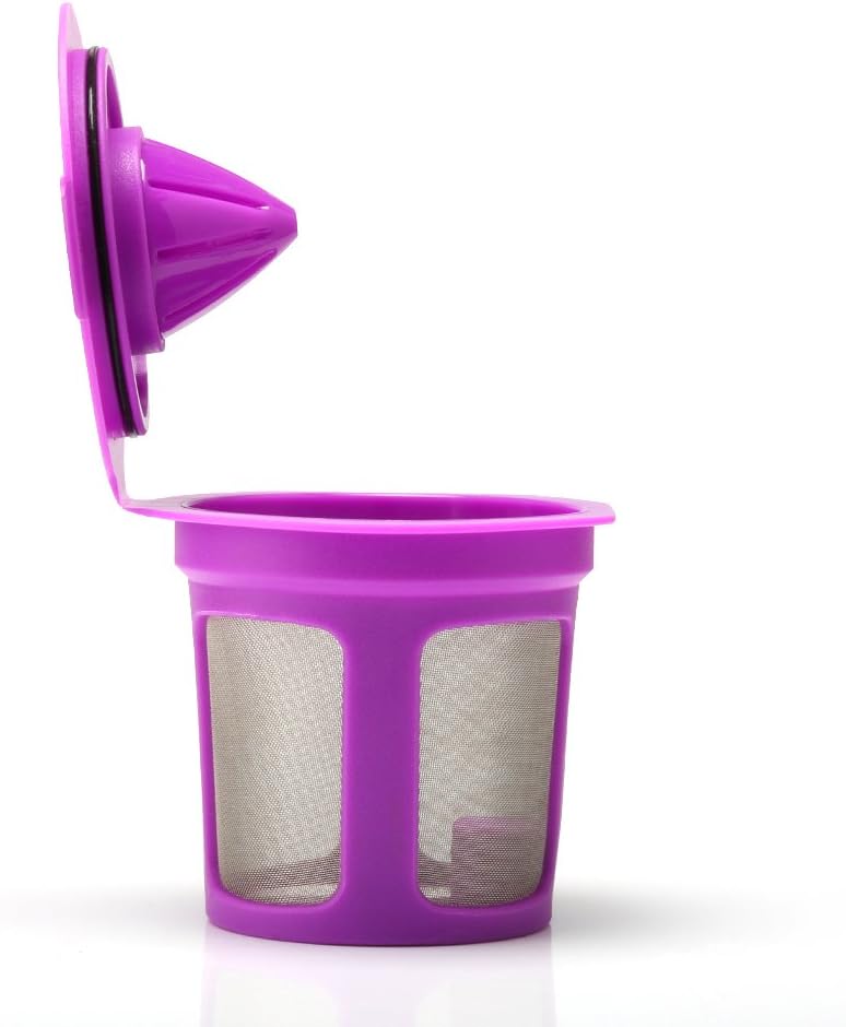 Reusable Coffee Filter Capsules for Keur*g Refillable K Cupsules 2.0 1.0 Small Coffee Pod Single Reuable Coffee Capsules (purple)