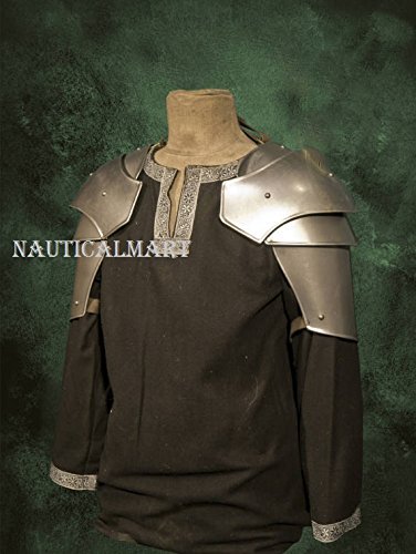 Metal Armor LARP-Militia Armor Medieval Pauldron - Shoulder - Medium, Handicraft Silver
