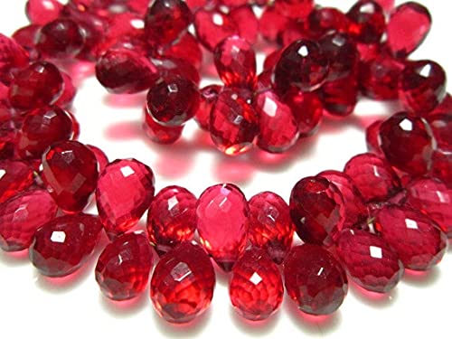 Fil quartz tourmaline rubellite gouttes facettées perles pour collier poire