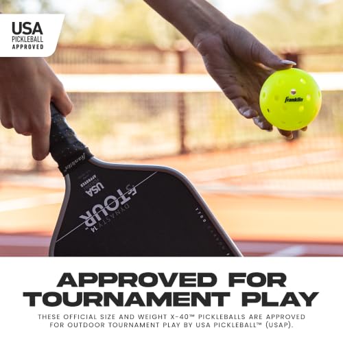 Image of Franklin Sports X-40 USAPA Approved Tournament Pickleballs - 12 Pack - Neon