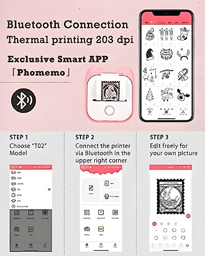 Mini Pocket Printer, New Upgrade Fast Printing Portable Mini Thermal Printer, Wireless Bluetooth Photo Printer Portable Sticker Printer Diy Scrapbook (White) #TOP3