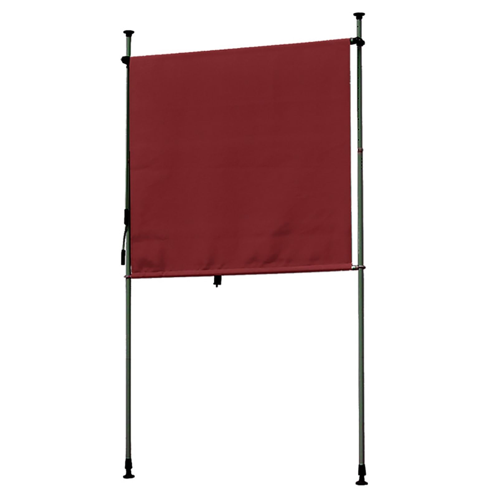 Tenda a rullo retrattile, per esterni, con manovella manuale, resistente ai raggi UV, tenda da sole verticale, per patio e veranda, altezza regolabile, 150 cm, colore: bordeaux