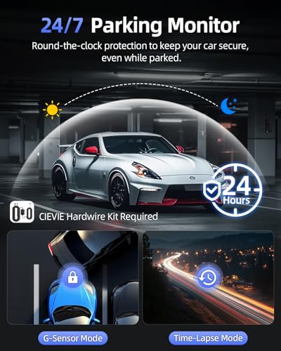 4K Dash Cam Front and Rear, 64GB SD Card, 1.5” IPS Display Car Camera, 5Ghz WiFi+App Control, Night Vision, 24H Parking Mode, G-Sensor, WDR, 170° Wide Angle, 4K+1080P Dual Dash Camera for Cars